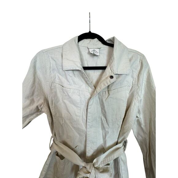 ST JOHN'S BAY “Shacket”w/belt Small Linen Blend In Sand Color 90’s Classic - Picture 4 of 7